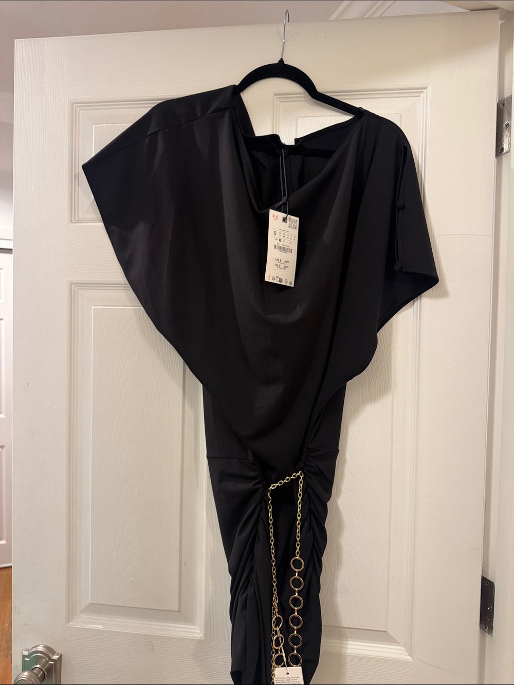 Zara Black Dress  with Gold Chain Detail